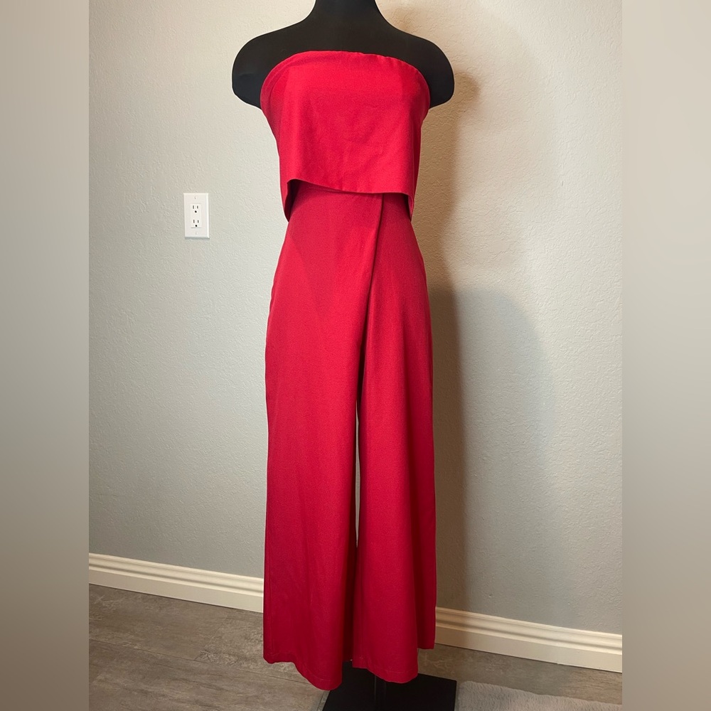 PrettyLittleThing Red Jumpsuit
